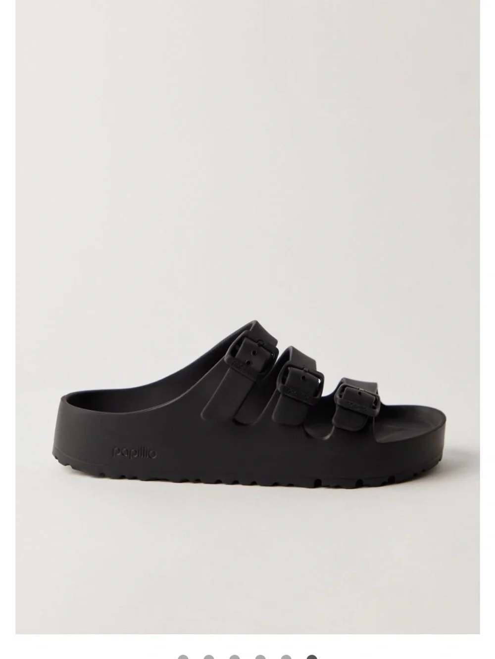 Birkenstock florida Triple-Strap Slide platform Eva Sandals - Black